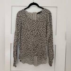 Olivaceous Leopard Print Sweater- M